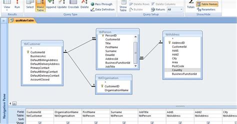 MS Access CreateTable 的图像结果