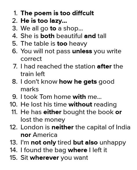 *Combine each of the following pairs of sentences. Use the linking word ...