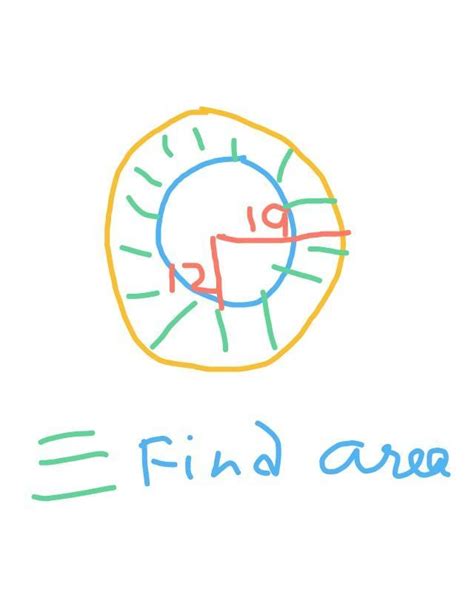 Find the area of the shaded region, given.that:Outer radius = 19 cm ...