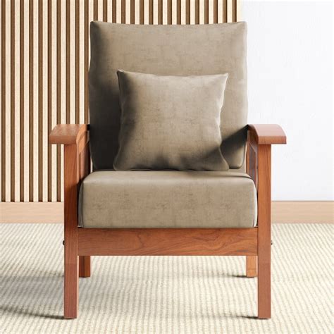 Buy Abby Velvet 1-Seater Sofa with Cushion - Customized Furniture from ...