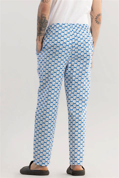Buy Men's Dice Print Blue Pyjama Online | SNITCH