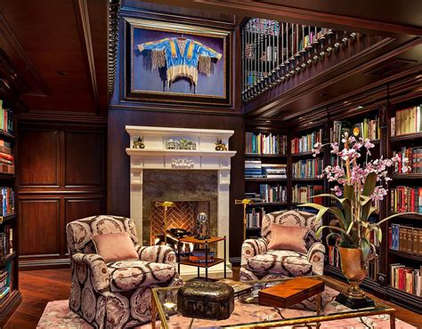 Traditional Home Library Design 的图像结果