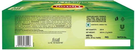 Lipton Green Tea Pure & Light Freshly Packed (Pack of 100 Tea Bags ...