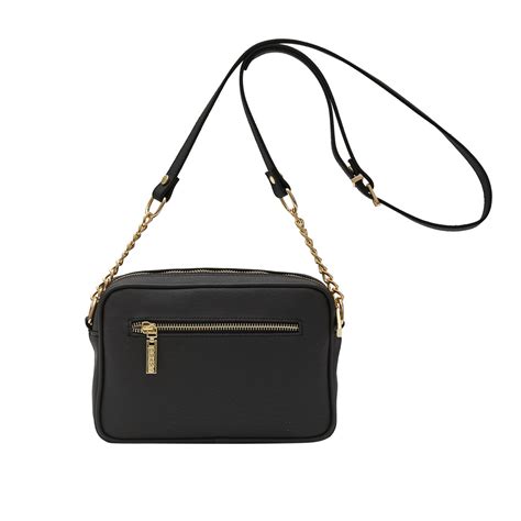 Black Plain Pocket Detailed Crossbody Bag | Ipekevi