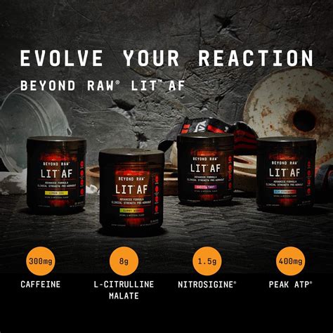 Beyond Raw LIT AF Pre-Workout Powder - Gummy Worm Flavor | Clinical ...