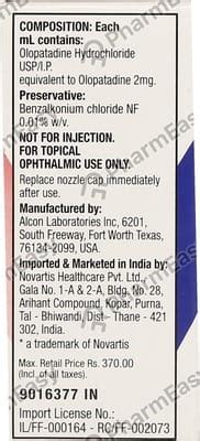 Pataday 0.2 % Eye Drop (2.5): Uses, Side Effects, Price & Dosage ...