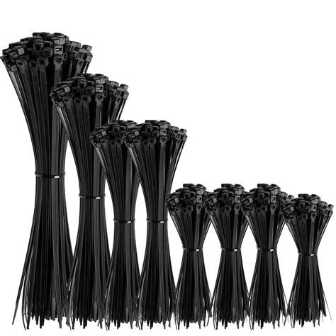KRIONKART Cable Ties Black 100mm 200mm 300mm 400mm Nylon Zip Ties (100 ...