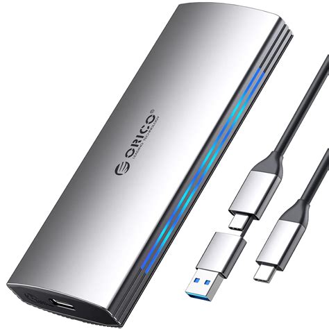 ORICO M.2 NVMe SSD Enclosure Aluminum Reader 10Gbps RGB to USB C 3.2/3. ...