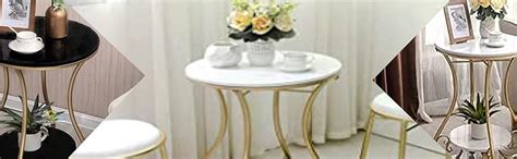 WoodCity Metal Round end Table Modern Sofa Side Table with MDF top ...