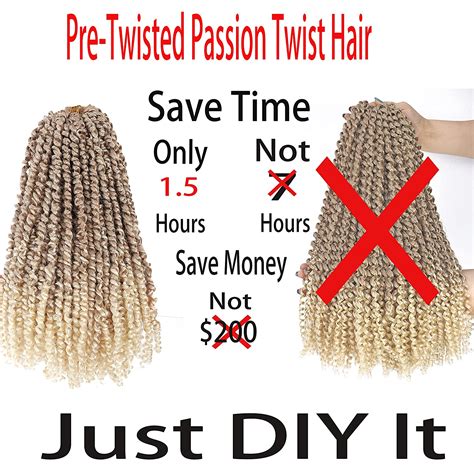 Buy 6packs Short Blonde Pre-Twisted Passion Twist Crochet Hair 12inch ...