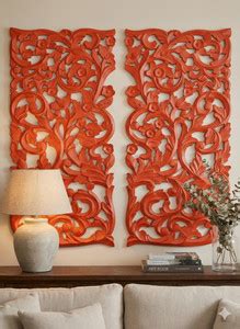 VAS Collection Home Wooden wall Decoration Jali Panel Set of 2 Pack of ...