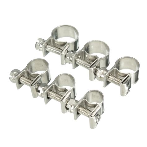 5Pcs/set Mini Hose Clamps Stainless Steel Fuel Line Pipe Hose Clamp ...