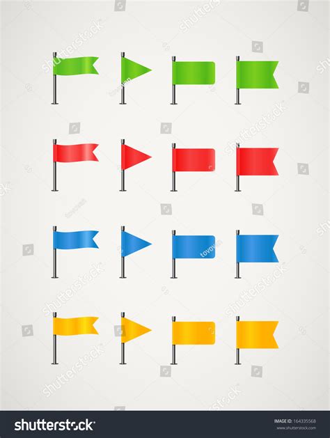 Collection Different Color Flags Stock Vector (Royalty Free) 164335568 ...