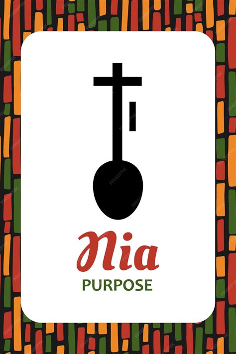 Premium Vector | Seven principles of kwanzaa card symbol nia means purpose fifth day of kwanzaa ...
