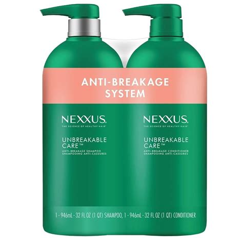 Nexxus Unbreakable Care Shampoo and Conditioner, 32 fl oz, Strengthens, Hydrates, Biotin and ...