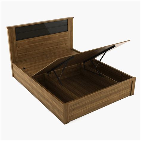 Buy Quadro Cosco King Bed with Hydraulic Storage - Brown from Home ...