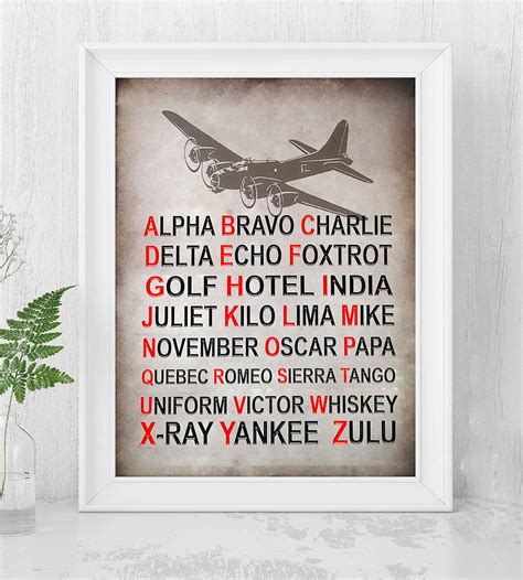 Buy 34;Alpha Bravo Charlie- Military Alphabet Wall Art Print- 8 x 10 ...