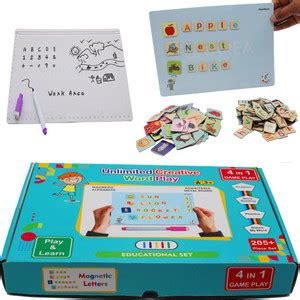 VniQ Magnetic Alphabets and Numbers Toys 205+ Piece Set Letter Magnets ...