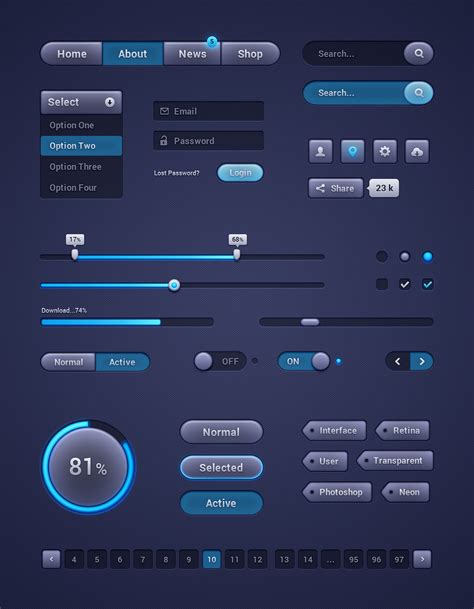 Simple ui kit by slayerd1 on deviantart – Artofit