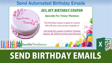 Image result for Automatically Send Birthday Emails Using VBA in Excel