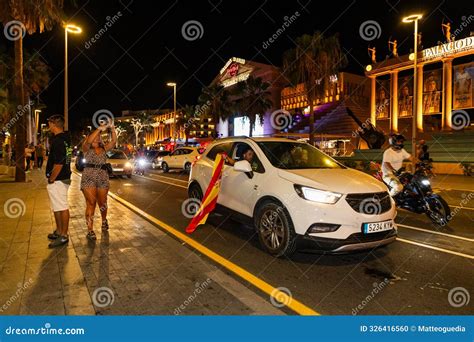 Playa De Las Americas, Tenerife, July 14th 2024: Spanish Fans ...