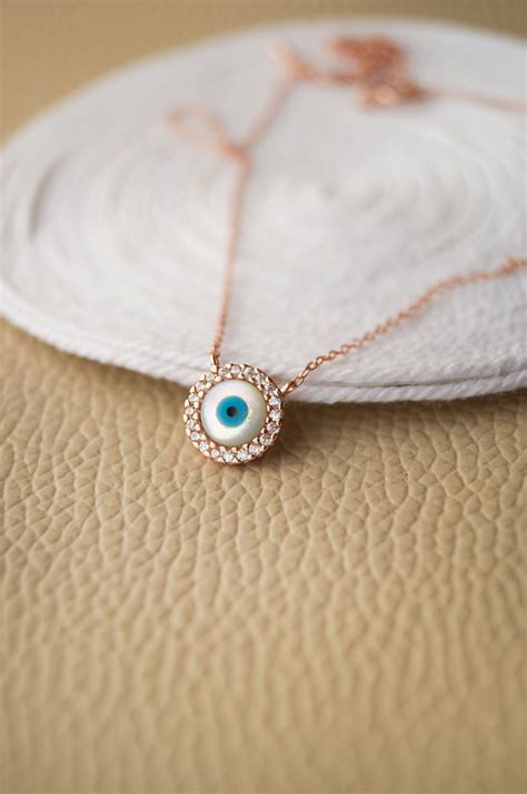 Buy Halo Evil Eye Sterling Silver Chain Necklace by Mannash™ Jewellery