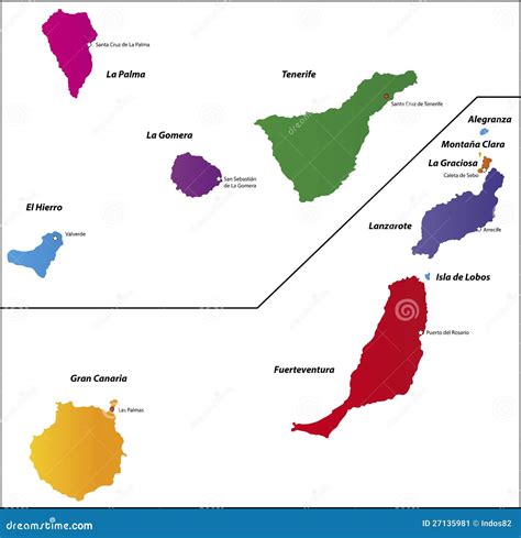 Canary Islands map stock vector. Illustration of background - 27135981