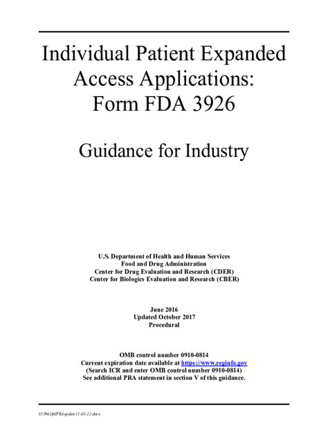 Fillable Online Individual Patient Expanded Access Applications: Form ...