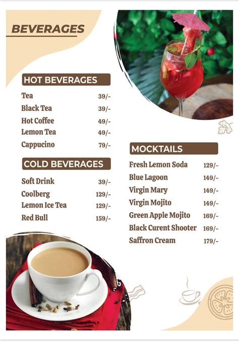 Menu at The Roof Tree, Bhopal, Hardev Complex R-11