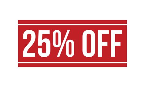 25 Percent Off Rubber Stamp. Red 25 Percent Off Rubber Grunge Stamp ...