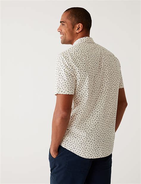 Buy Pure Cotton Palm Tree Print Shirt at Marks & Spencer