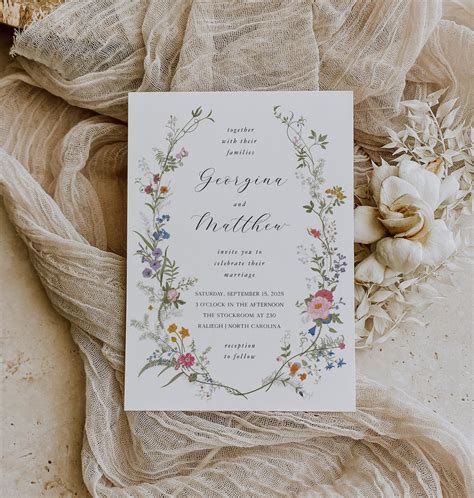 Wild Flower Wedding Invitation | Printable Template – Citrus Press