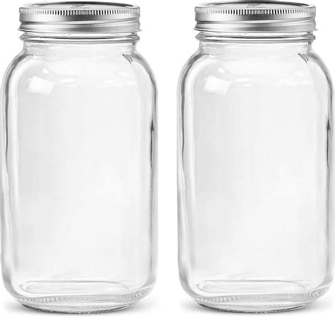 Amazon.com: Regular Mouth Mason Jars 32 oz - (2 Pack) - Regular Mouth ...
