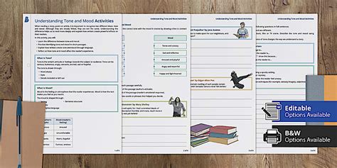 Understanding Tone and Mood Activity Sheet