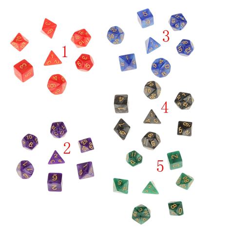 Enakshi (LABEL) Creations 7X Polyhedral Dice 16Mm for Dungeons and ...
