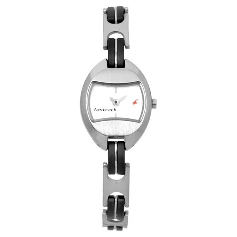 Buy Online Fastrack Quartz Analog White Dial Leather & Metal Strap ...