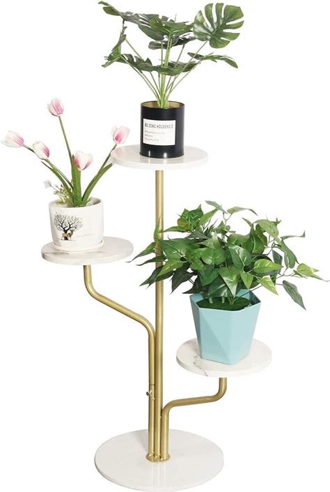 M A ENGINEERING IMPEX,Gold Metal Plant Stand Indoor outdoor, marble ...