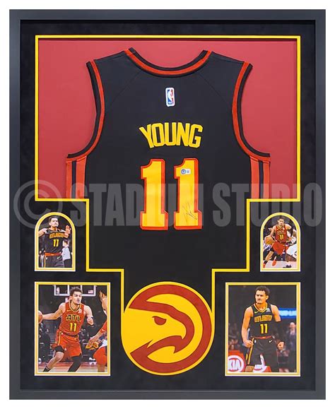 Trae Young Autographed Framed Hawks Black Jersey - The Stadium Studio