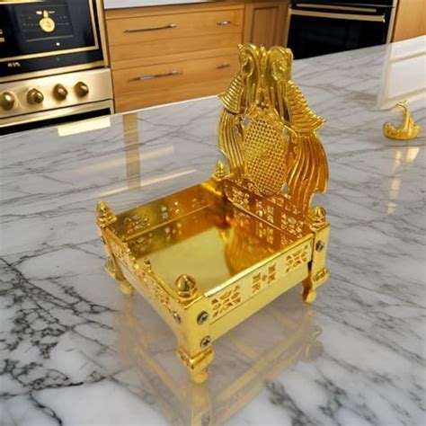Salvus App SOLUTIONS Beautiful Metal Golden Singhasan for God Idol ...