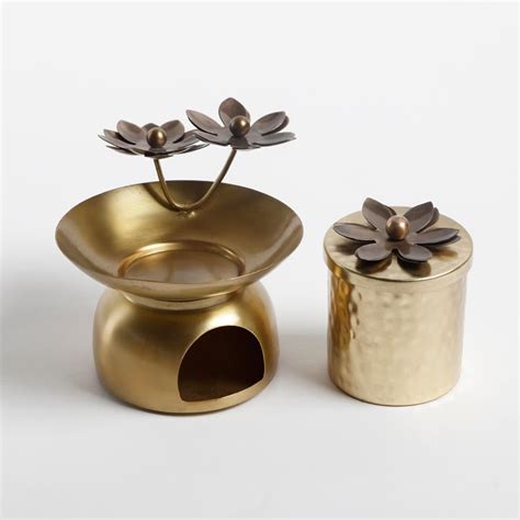 Buy Vrindawan Metal Oil Burner and Jar Candle Set from Home Centre at ...