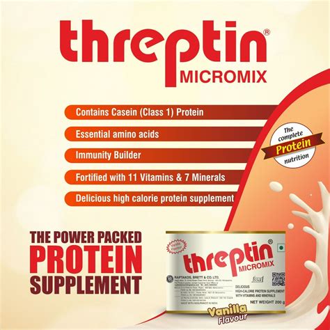 Threptin Micromix Vanilla Flavour Powder, 200 gm Price, Uses, Side ...