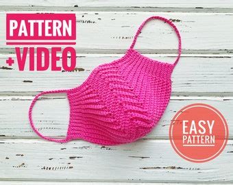 Buy Crochet Face Mask With Shell Stitch Pdf Pattern Crochetlyn Online ...