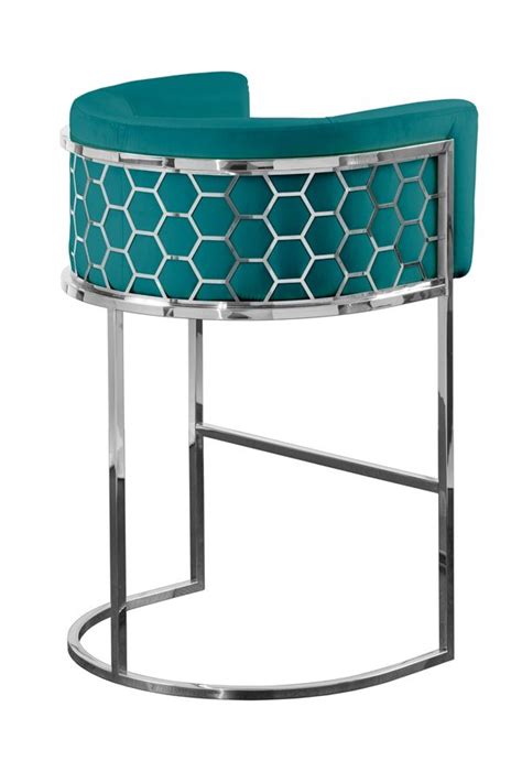 Alveare Bar Stool Silver - Peacock / My-Furniture