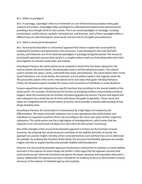 DOC-20230427-WA0014. - Q-1:- What is a paradigm? Ans:- In sociology, a ...