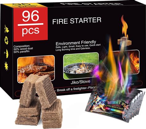 Amazon.com : 72 Pcs Firestarter for Outdoor Fire Pit, Compfires, BBQ ...