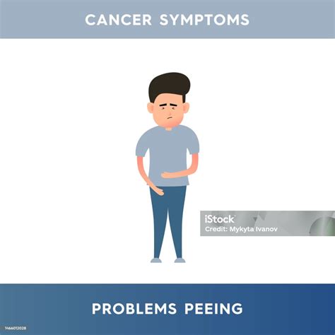 Vector Illustration Of A Sad Man Who Has Problems With Urination Painful Or Difficult Urination ...