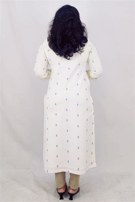 Cotton Self Designed Slitted Kurta – Miss Twenty