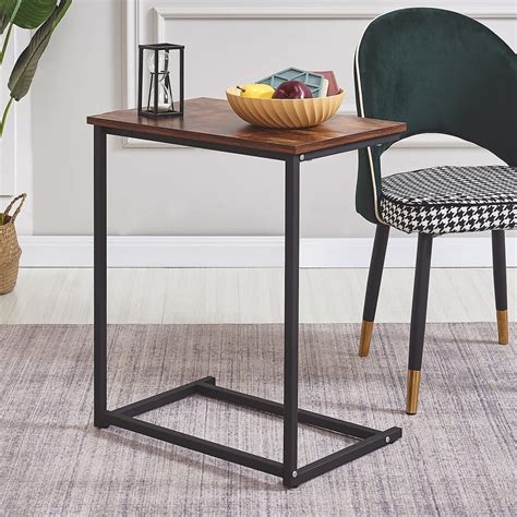 Buy C Table, 26-inch Couch Table End Table, Dark Walnut Couch Tables ...