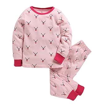 Buy Hopscotch Kiddopanti Girls' Cotton Deer Print Top & Pyjama Sets in ...