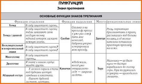 Правила пунктуации в русском языке с примерами
